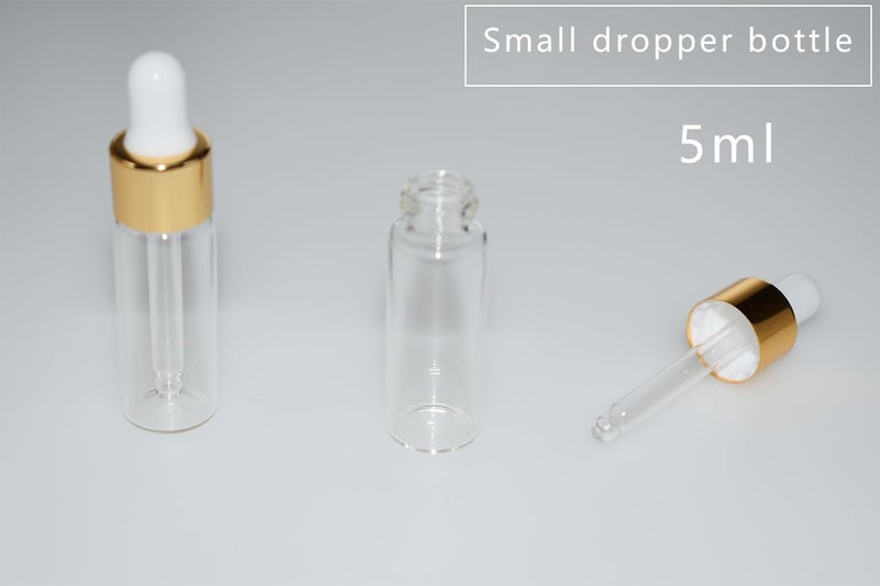 Hustar Small Dropper Bottle, 10pcs 5ml Mini Sample Dropper Bottles Mini Makeup Containers for Travel Liquids Tiny Glass - Image 2