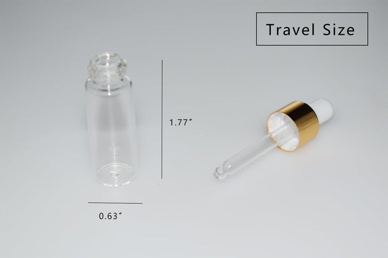 Hustar Small Dropper Bottle, 10pcs 5ml Mini Sample Dropper Bottles Mini Makeup Containers for Travel Liquids Tiny Glass - Image 3