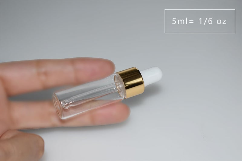 Hustar Small Dropper Bottle, 10pcs 5ml Mini Sample Dropper Bottles Mini Makeup Containers for Travel Liquids Tiny Glass - Image 4