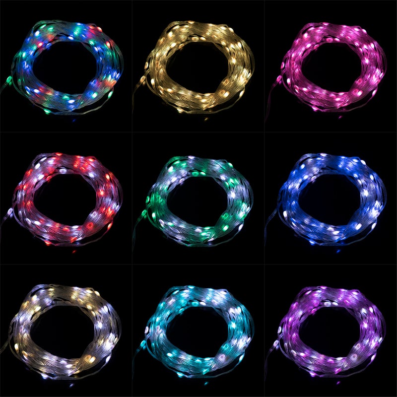 32.8 قدم (10 أمتار) شريط إضاءة LED بمصابيح USB مع وحدة تحكم بلوتوث واتصال بتطبيق الهاتف المحمول، إضاءة LED ملونة متقدمة تعمل بالطاقة USB ومقاومة للماء للاستخدام في الهواء الطلق، للغرفة النوم والحفلات وتزيين المنزل - Image 5