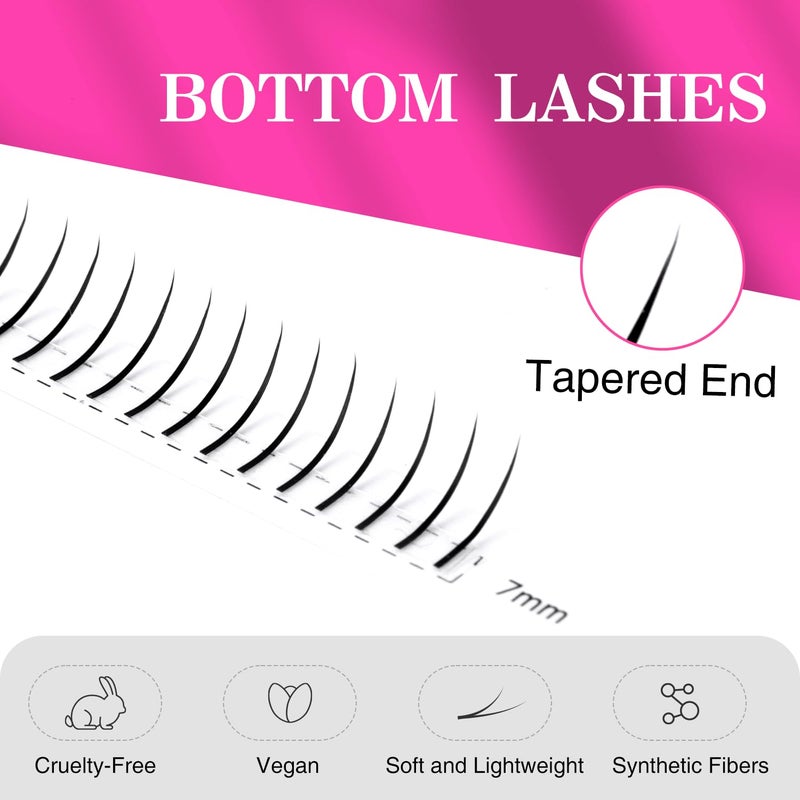 TDANCE Bottom Lash Extension 120 Pcs 0.07mm Thickness Lower Lash Extensions Bottom Lashes B Curl 5-7mm Mixed Under Bottom Lashes (0.07-B,5-7 mm) - Image 3