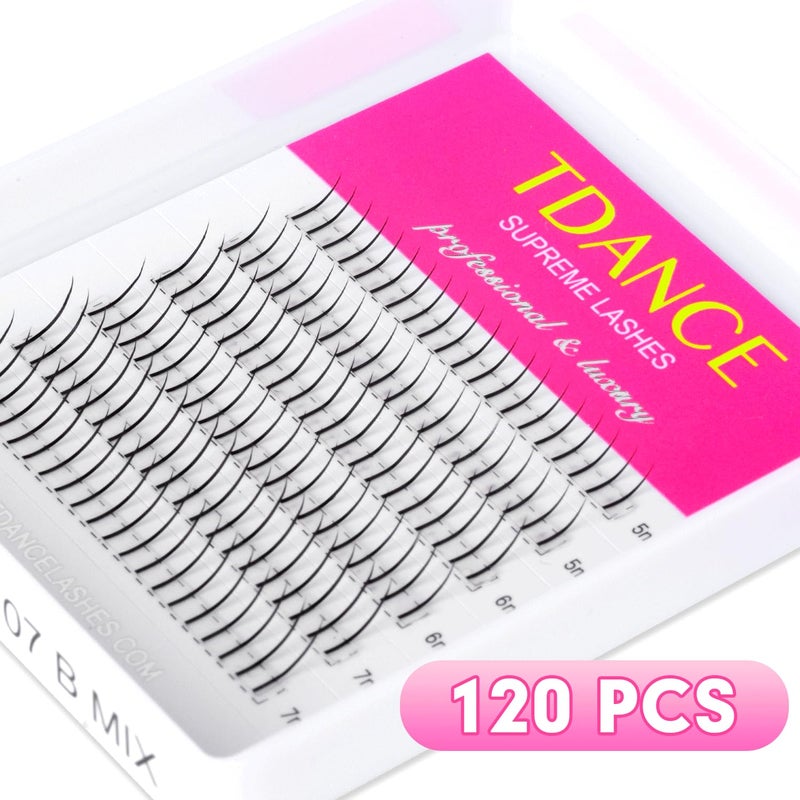 TDANCE Bottom Lash Extension 120 Pcs 0.07mm Thickness Lower Lash Extensions Bottom Lashes B Curl 5-7mm Mixed Under Bottom Lashes (0.07-B,5-7 mm) - Image 2