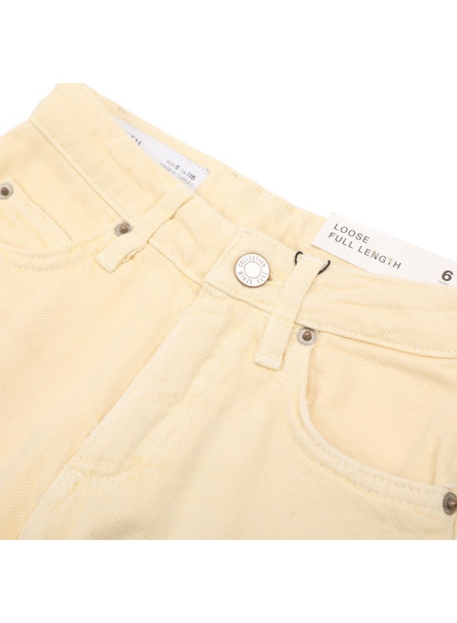 Zara trendy Minimalist Solid Straight-leg Denim Pants For Kids - Image 4