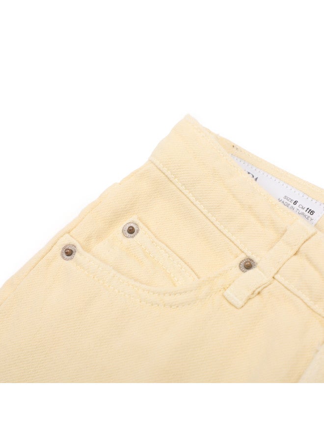 Zara trendy Minimalist Solid Straight-leg Denim Pants For Kids - Image 5