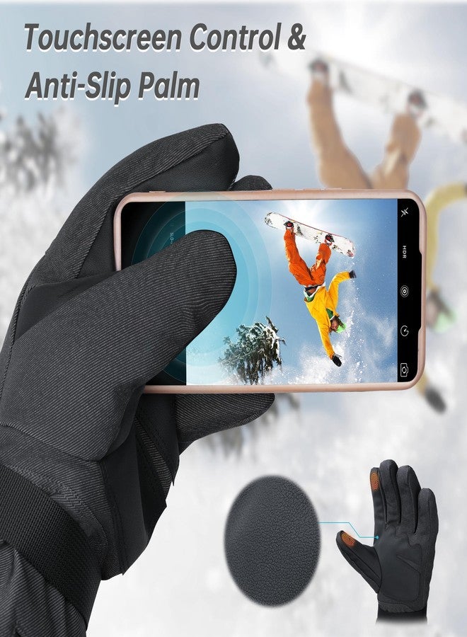 MCTi Pro Wrist Support Ski Gloves for Men, Winter Snowboard Gloves with Wrist Guard, Waterproof, 3M Thinsulate Warm, High Abrasion Resistance Grey-M - Image 5