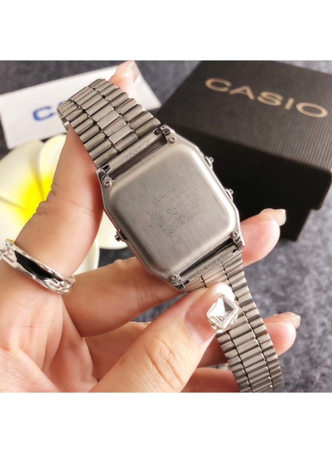 كازينو كلاسيك رجالي وأنيقة السيدات متعددة الوظائف سبائك كوارتز مربعة الفولاذ المقاوم للصدأ ووتش 31 مم - Image 2