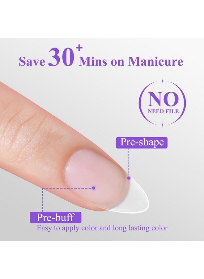 Jofay Fashion - Nail Tips 504Pcs, Jofay Fashion Pre-Shaped & Etched Acrylic Fake Nails Full Cover Almond Clear Gel Nail Tips Full Matte False Nails Press On Nails For Nail Extensions Diy Salon 19 Sizes - Image 1
