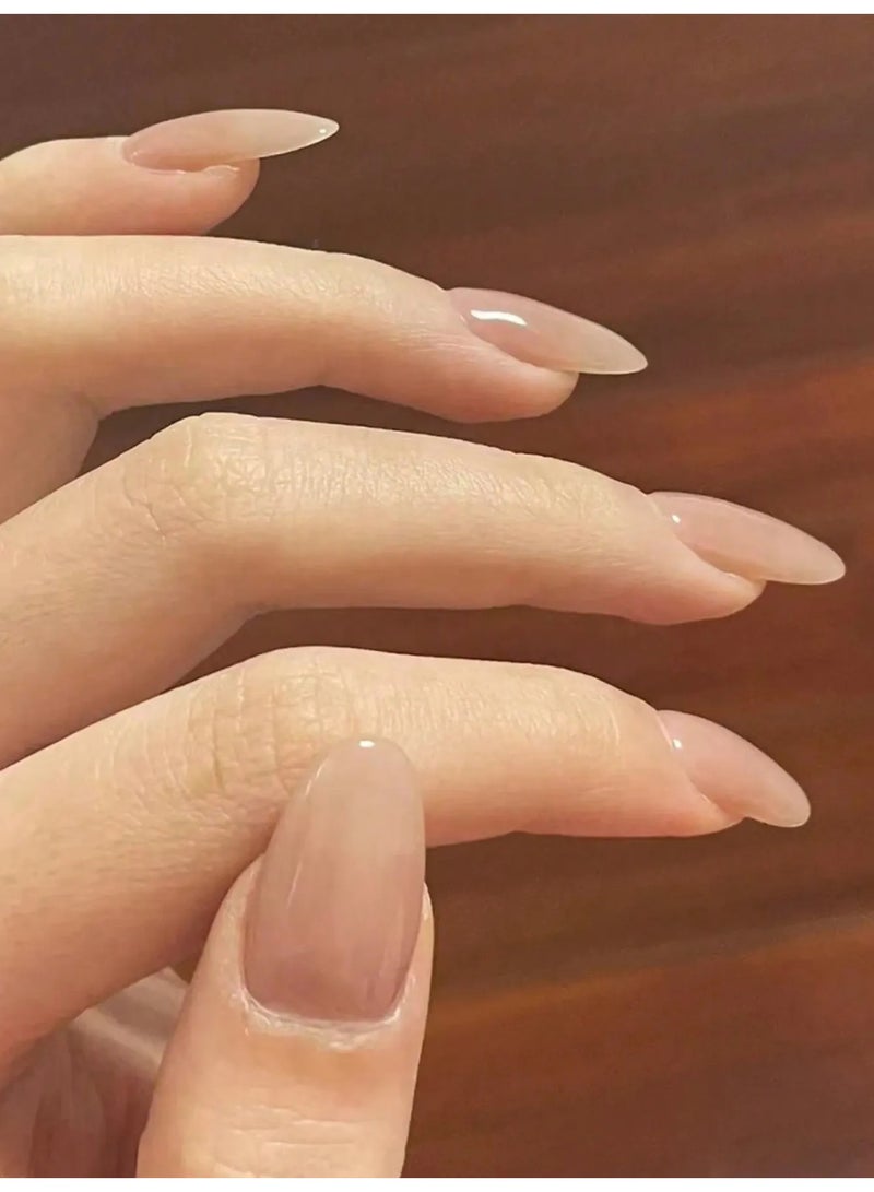 Almond-shaped fake nails set – the box includes 24 nails, a nail file, and glue. - Image 2