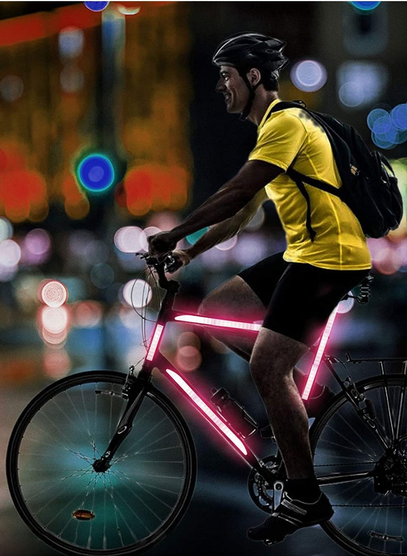 ملصقات شريط عاكس عالي الوضوح لزيادة السلامة الليلية، ملصقات ذاتية اللصق مقاومة للماء عالمية للشنطة السيارة 35.2'' (أحمر) - Image 3