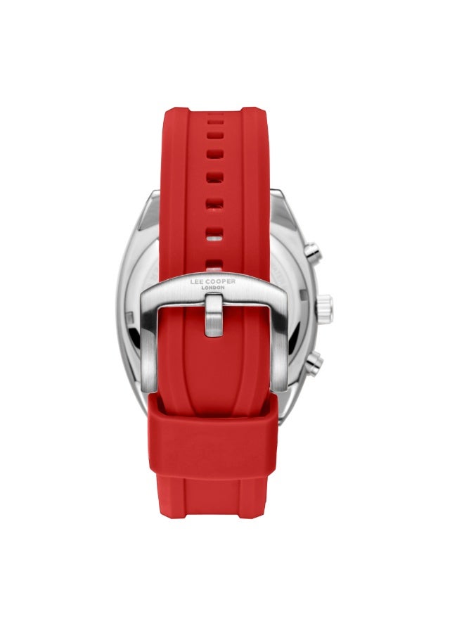 Lee Cooper ساعة متعددة الوظائف للرجال من السيليكون LC08237.468 - 43x50.5 مم - Image 4