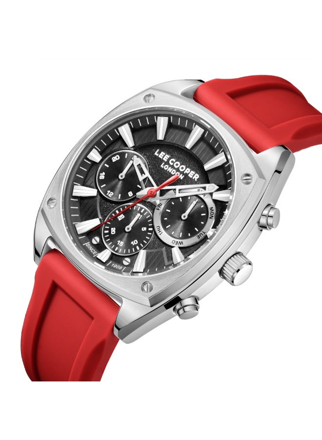 Lee Cooper ساعة متعددة الوظائف للرجال من السيليكون LC08237.468 - 43x50.5 مم - Image 2