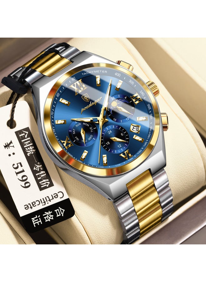 Swiss Brand Watches Hot Chronograph Waterproof Luminous Men's Watches Live Broadcast Hot Models Dropshipping