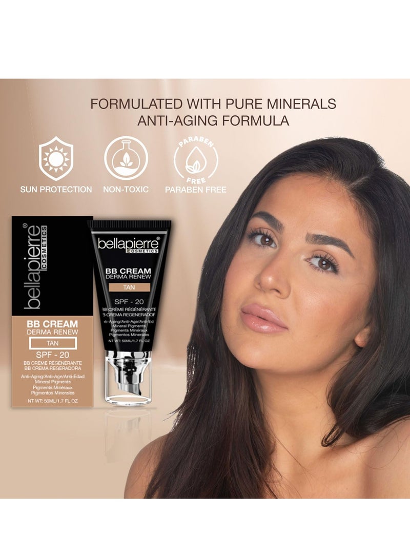 BellaPierre bellapierre BB Cream with SPF 20 - Tinted Sunscreen, Concealer, Matte Foundation, & Moisturizing Face Cream | Lightweight Formula + Pump Top Applicator | Non-Toxic & Paraben Free | 1.7 Oz - Medium - Image 4
