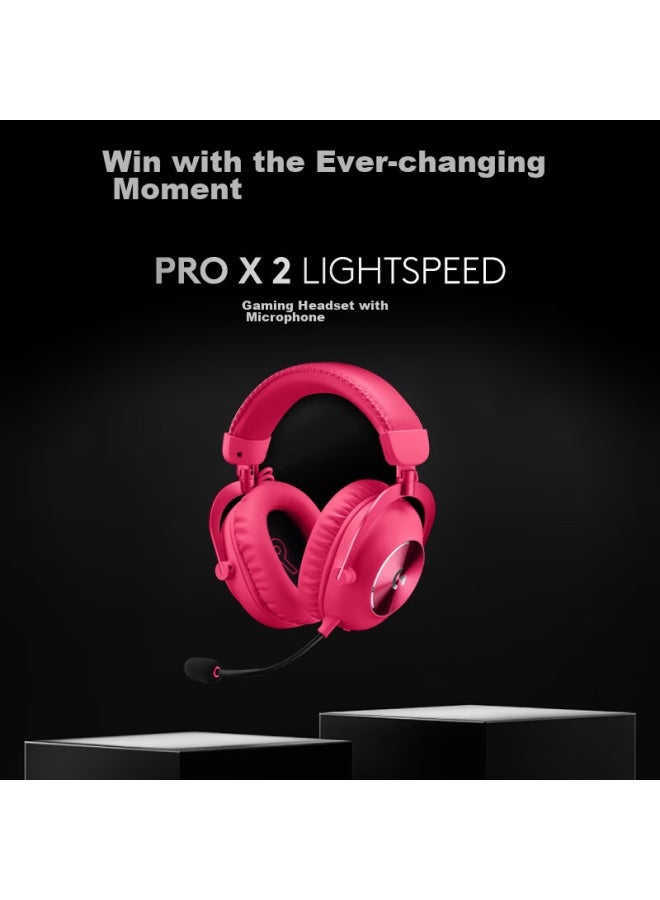 G Logitech Pro X2 Lightspeed Wireless Bluetooth Tri-mode Gaming Headset, 7.1 Surround Sound, Computer Over-ear Headphones, Gpw2 Fps Sound Positioning Headset With Microphone, Pink - Image 3