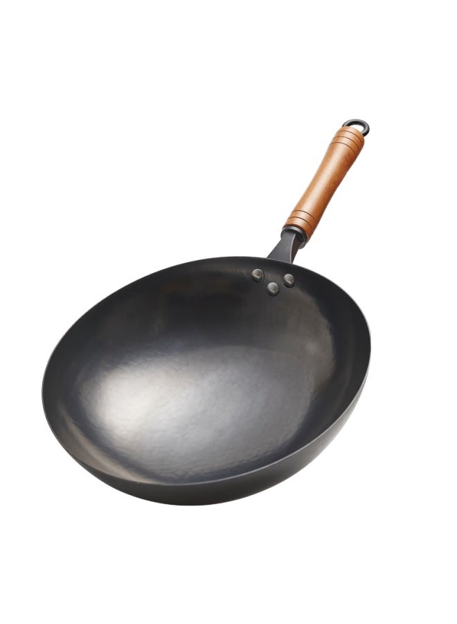 Jitiechui Ji Ti Hammer Zhangqiu Wok Iron Pan Stir-fry Pan Non-stick Pan Hand-forged Uncoated Cooked Iron Gas Stove Seasoning Model 34cm - Image 4