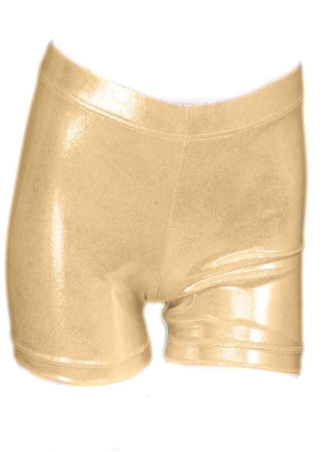 zizi ZIZI Little Big Girls Sparkle Dance Tumbling Athletic Gymnastics Gold Short,130CM(8-10Years)  - Image 1