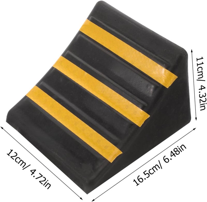 Mobestech Heavy Duty Rubber Wheel Chocks for Cars Trucks Rvs Portable Anti-Skid Tyre Stopper with Sturdy Construction for for Oil Changing Ramps and Trailers - Image 2