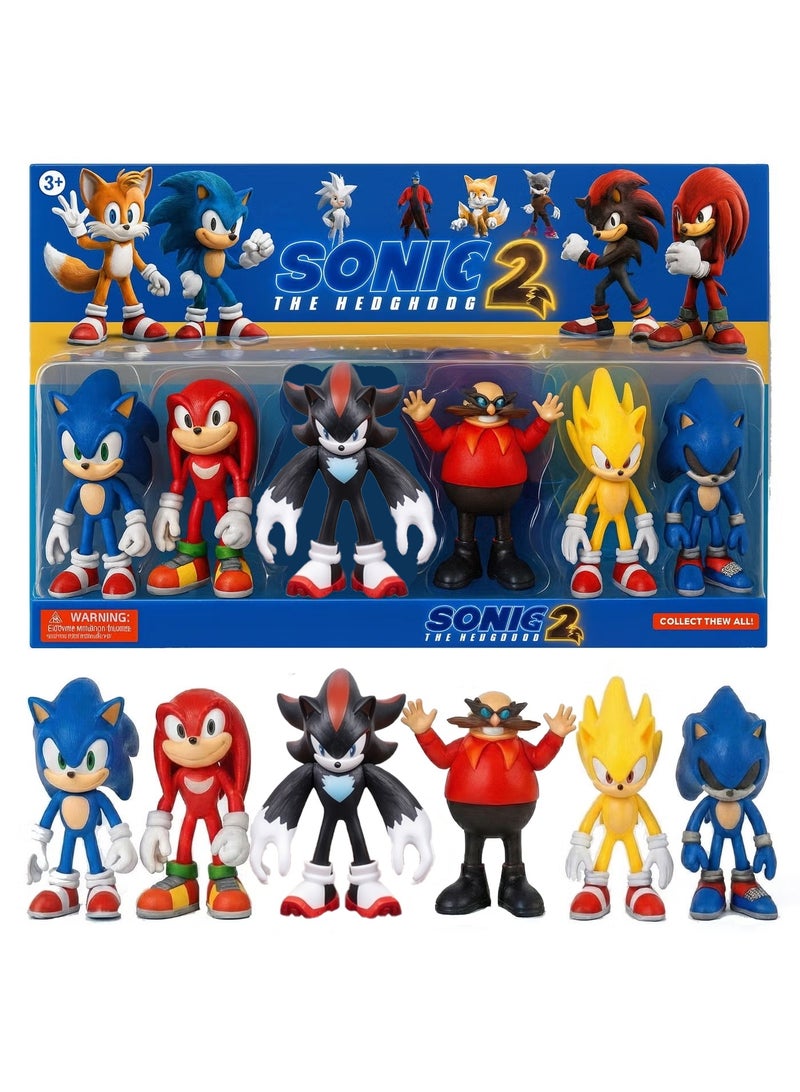 Sonic The Hedgehog Action Figures Set – 4.7-Inch Joint Movable Sonic Toys for Kids | Collectible Playset with Multiple Characters | Perfect Cake Toppers & Birthday Gift Figures for Boys & Girls | Durable Sonic Collectible Figurines - Image 1