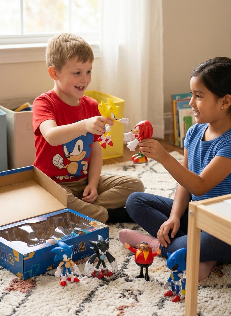 Sonic The Hedgehog Action Figures Set – 4.7-Inch Joint Movable Sonic Toys for Kids | Collectible Playset with Multiple Characters | Perfect Cake Toppers & Birthday Gift Figures for Boys & Girls | Durable Sonic Collectible Figurines - Image 5