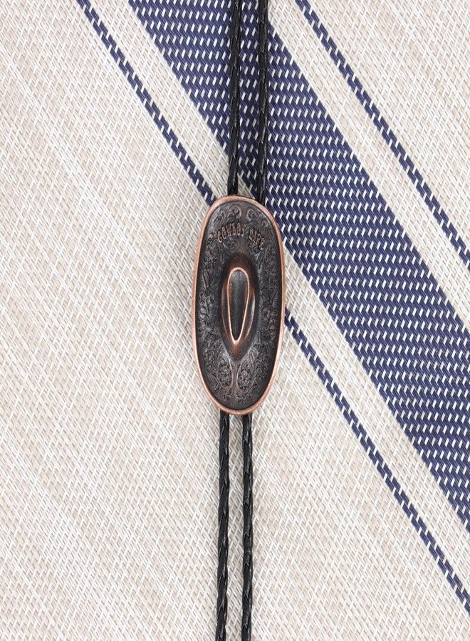Wentur Bolo Ties for Men Western - 3D Cowboy Hat Bolo Tie Design with Vintage Cowboy Boots Bolo Tie Western Bolotie Cowboy Bola Tie (Bronze Cowboy Hat Tie) - Image 2