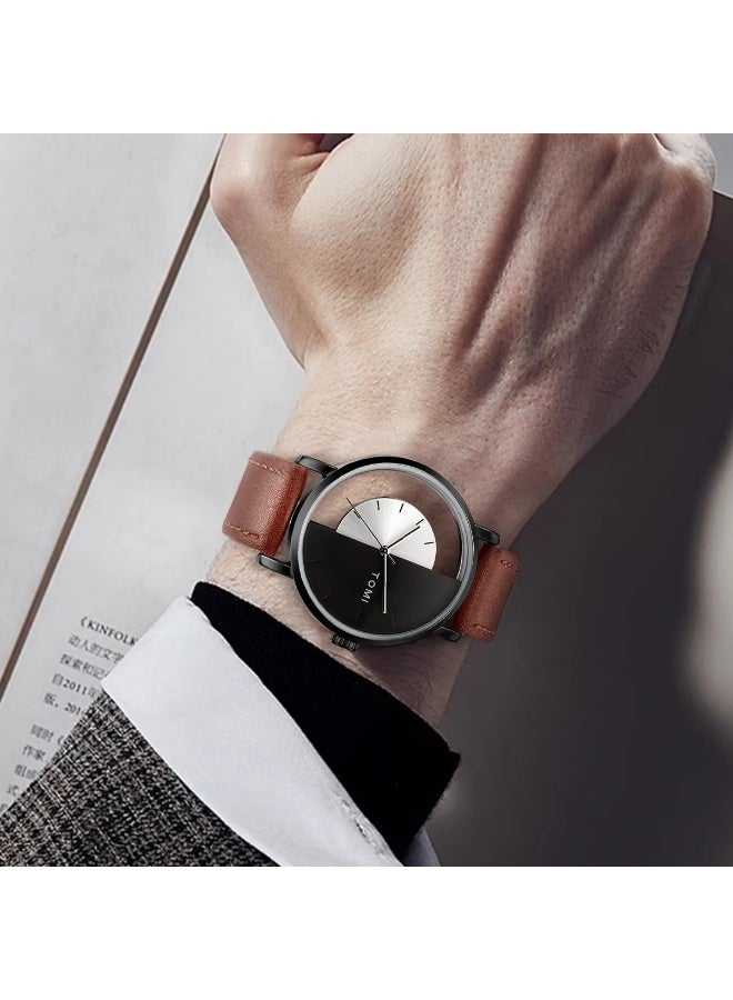 TOMI 3PCS Luxury Business Gift Box Set Men Watch Wallet Simple Leisure Creative Hollow Dial Men Quartz Watch Watch Clock Gifts - Image 3