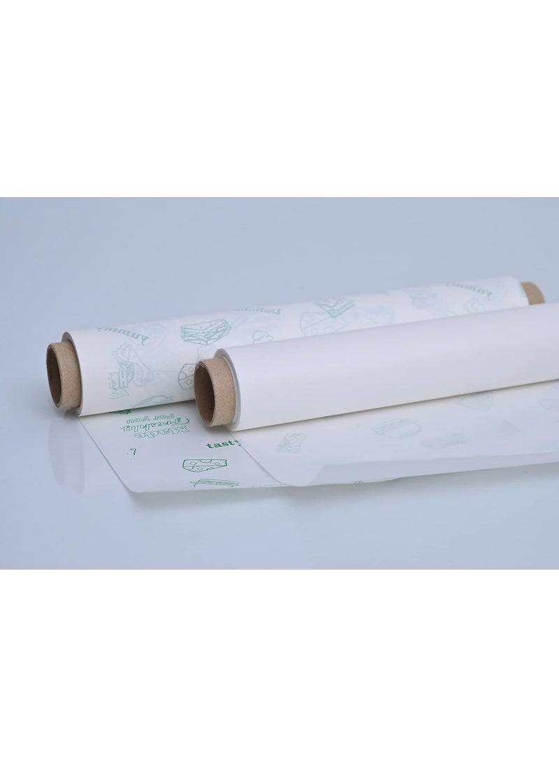TDS PLUS WRAP TDS PLUS WRAP 11 Mtr Print Butter Paper 25 Meter Baking Parchment Paper Combo Pack of 2 