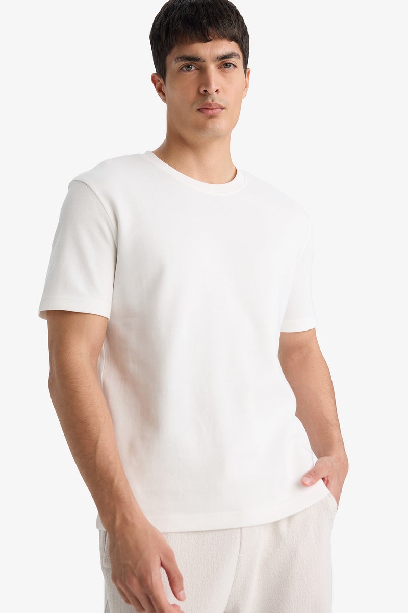 DeFacto White Man Short Sleeve T-shirt Casual - Image 1