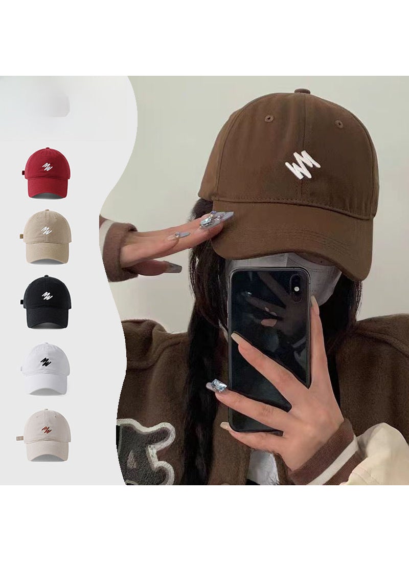 Generic Spring Autumn Embroidered Baseball Cap Unisex Wine red  - Image 4