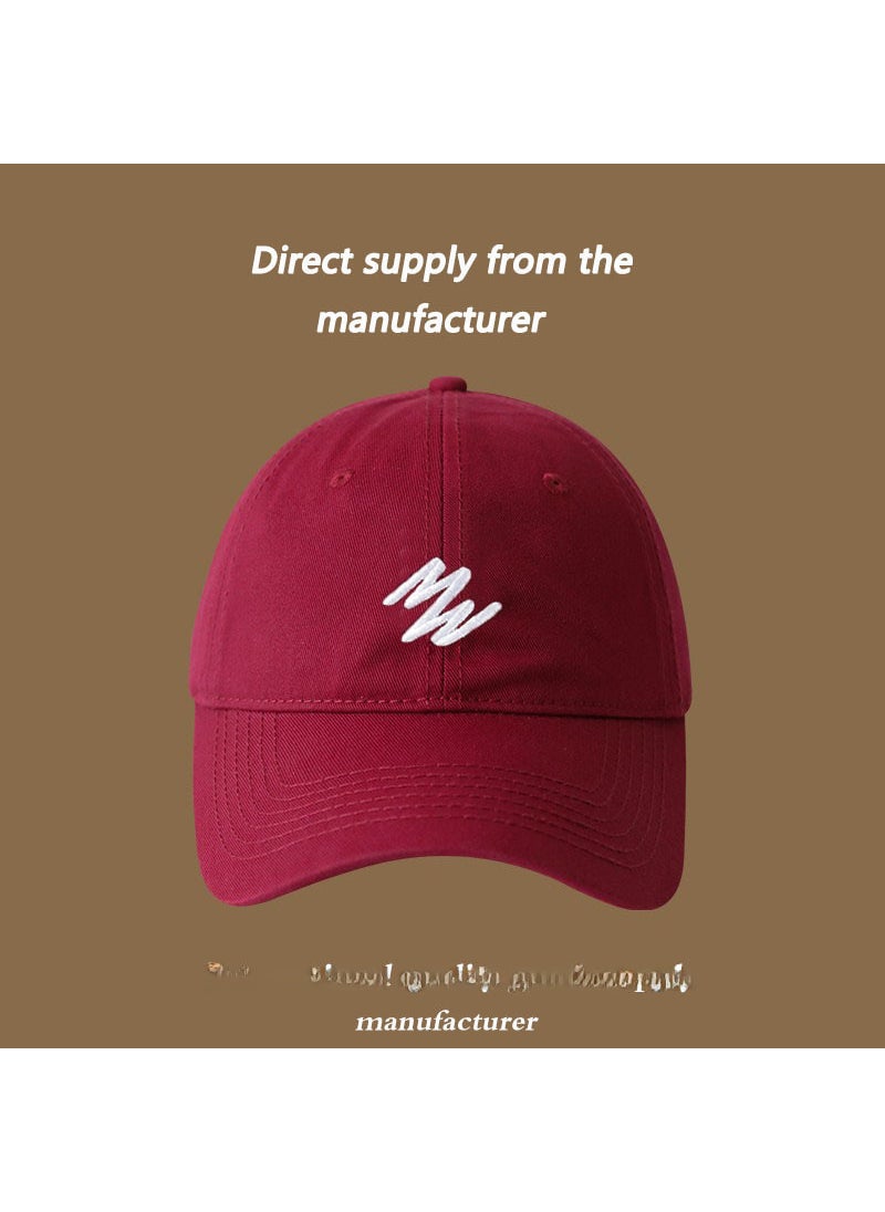 Generic Spring Autumn Embroidered Baseball Cap Unisex Wine red  - Image 1