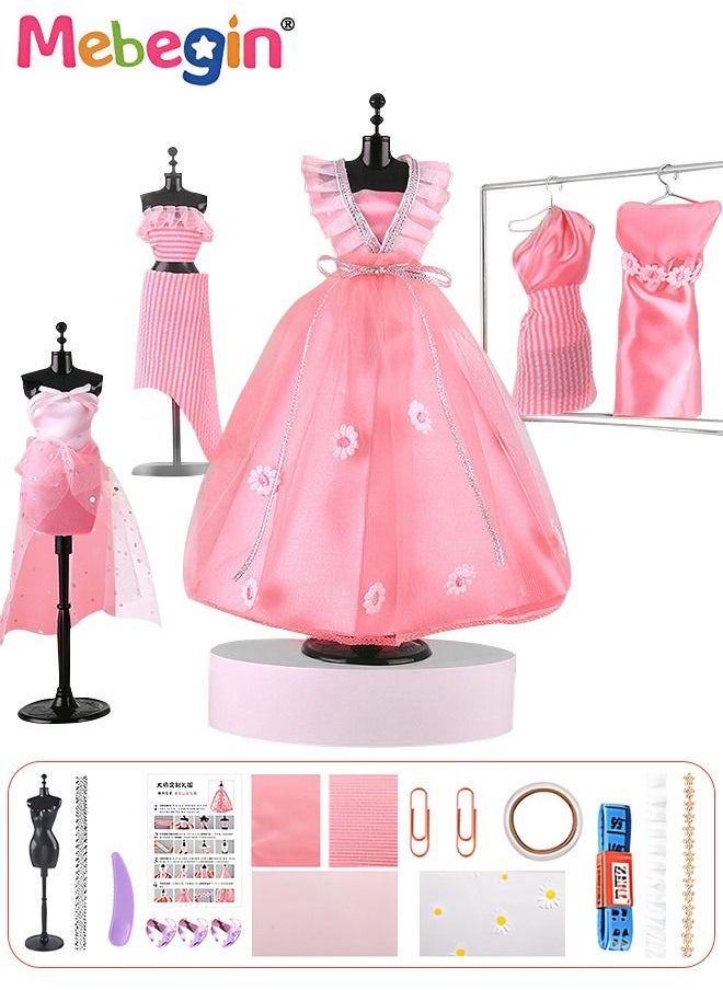 MEBEGIN - 5 Pack Fashion Designer Kit for Kids, DIY Handmade Doll Clothes, Fashion Design Studio Toys with 1 Mannequin, Creative Doll Clothes Outfits Hand Made Set, No-Sewing Fashion Design, Ideal Gift for Girls - Image 1