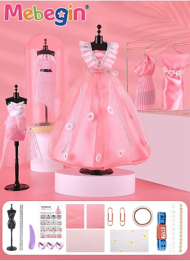 MEBEGIN - 5 Pack Fashion Designer Kit for Kids, DIY Handmade Doll Clothes, Fashion Design Studio Toys with 1 Mannequin, Creative Doll Clothes Outfits Hand Made Set, No-Sewing Fashion Design, Ideal Gift for Girls - Image 1
