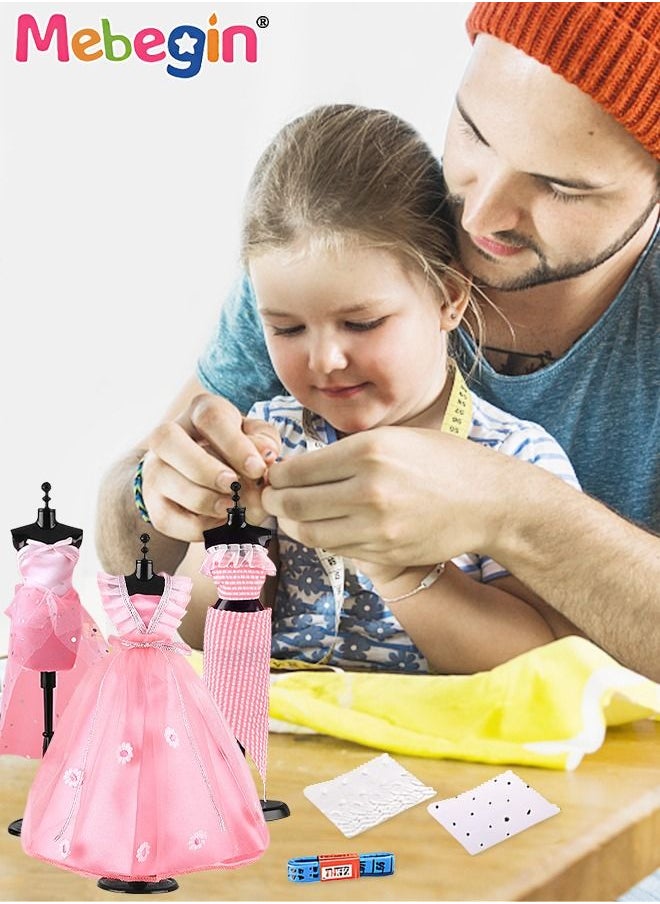 MEBEGIN - 5 Pack Fashion Designer Kit for Kids, DIY Handmade Doll Clothes, Fashion Design Studio Toys with 1 Mannequin, Creative Doll Clothes Outfits Hand Made Set, No-Sewing Fashion Design, Ideal Gift for Girls - Image 1