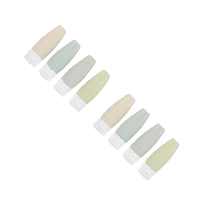 8 Pcs Silicone Squeeze Travel Toiletries Containers Travel Bottles for Lotion Shampoo - Image 1