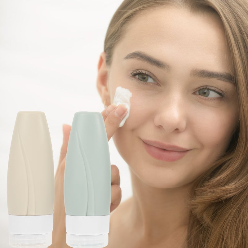 8 Pcs Silicone Squeeze Travel Toiletries Containers Travel Bottles for Lotion Shampoo - Image 3