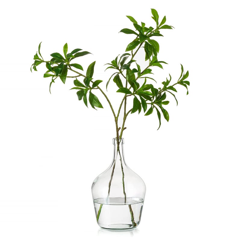 Hewory Large Glass Vase for Decor 10in Clear Tall Farmhouse Decorative Floor Vase Round Bubble Balloon Glass Jug for Coffee Table Fireplace Mantel Entryway Living Room Bedroom Kitchen