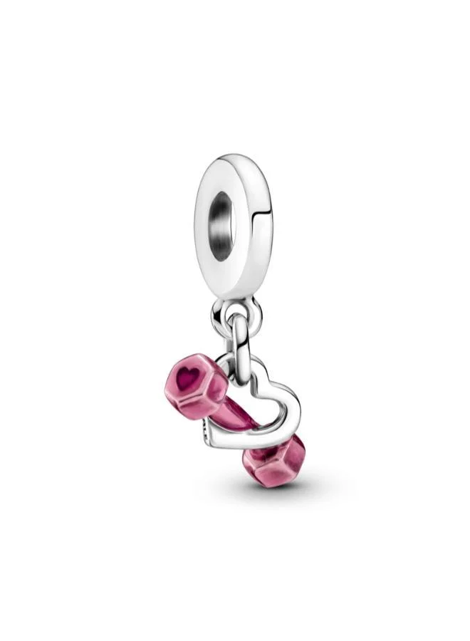 باندورا Dumbbell & Heart Dangle Charm