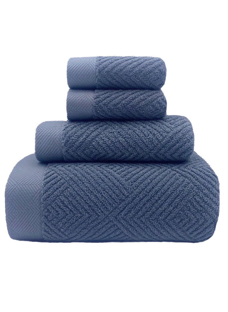 تجفيف سريع سوبر ماص ديلوكس منشفة حمام مجموعة 100 ٪ من القطن لينة ودائم حجم 70 * 140cm الرياضة فندق ومنتجع صحي حمام الجلد الحساسة للاستخدام المنزلي اليومي - Image 1