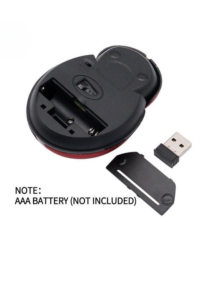 Generic Wireless Mouse, 2.4 Ghz Battery Operated Cute Animal Design Mouse, Portable Creative Ladybug Shape Laser Ergonomic Computer Mouse For Desktop Computer Laptop, (1pc, Blue)  - Image 2