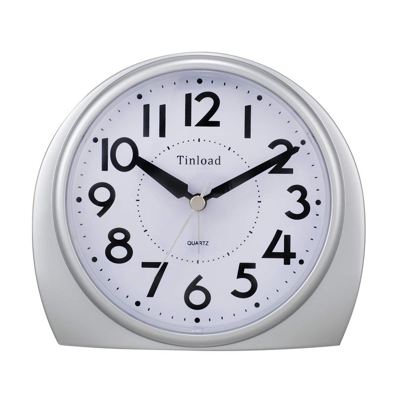 55 Extra Large Analog Alarm Clock Silent Non Ticking Gentle Wake Beep Sounds Increasing Volume Battery Operated Snooze and Manual Light Easy Set Purple