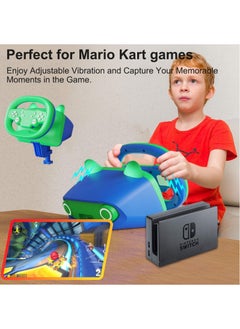 DOYO Wireless Gaming Racing Wheel with Cat Ear Light, Bluetooth Wired Dual-Mode Steering Wheel for Nintendo Switch, PC, PS4, PS3, ios/Android mobile phones, Tablets Green Blue  - Image 4