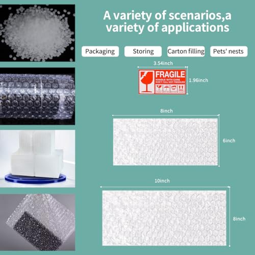 XYH 100 Pcs Bubble Pouches 6x8or 8x10 Multiple combinations Bubble Bag for Packing Which is AntiImpact Come with Exquisite Sealing Label Storage Packing and Moving - Image 3
