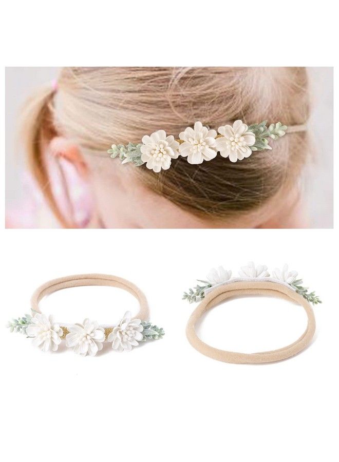 mligril 6Pcs Baby Floral Headbands Setinfant Flower Elastic Hair Band Bows Wraps For Toddles Infant - Image 4