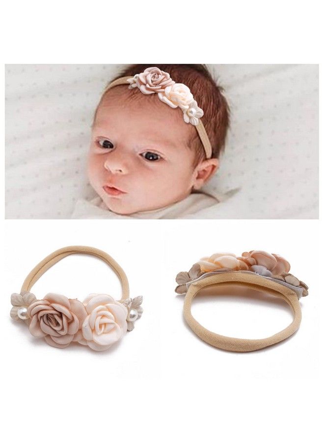 mligril 6Pcs Baby Floral Headbands Setinfant Flower Elastic Hair Band Bows Wraps For Toddles Infant - Image 3