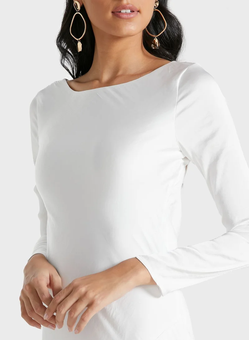 Bardot Side Split Bodycon Dress