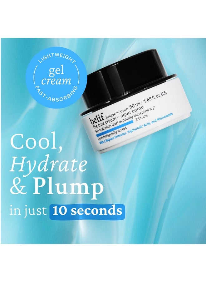 بليف كريم بيليف ذا ترو كريم أكوا بومب ٥٠ مل، مرطب يومي خفيف الوزن للوجه، كريم مرطب وممتلئ للوجه، حمض الهيالورونيك، النياسيناميد، السكوالين، مناسب لجميع أنواع البشرة، خالٍ من الزيوت المعدنية، للعناية بالبشرة الكورية - Image 2