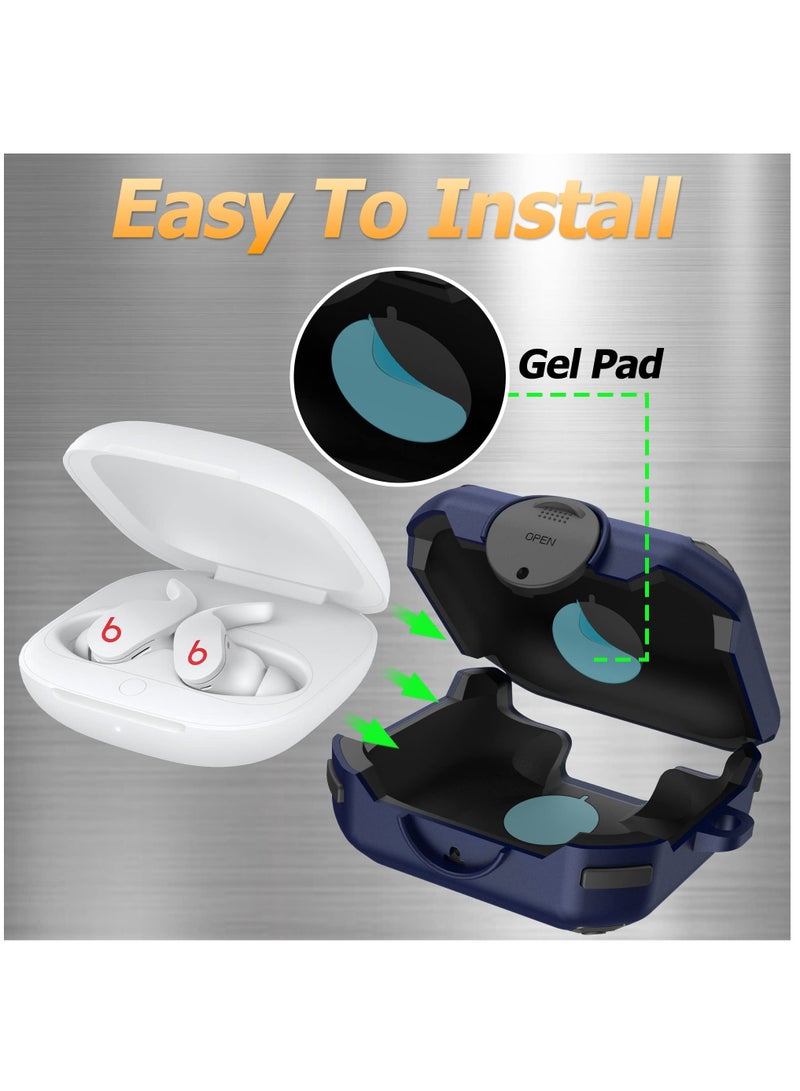 Beats Fit Pro Case with Keychain and Anti-Drop Bracelet, Secure Silicone Protector Compatible with 2021 Model, Blue - Image 4