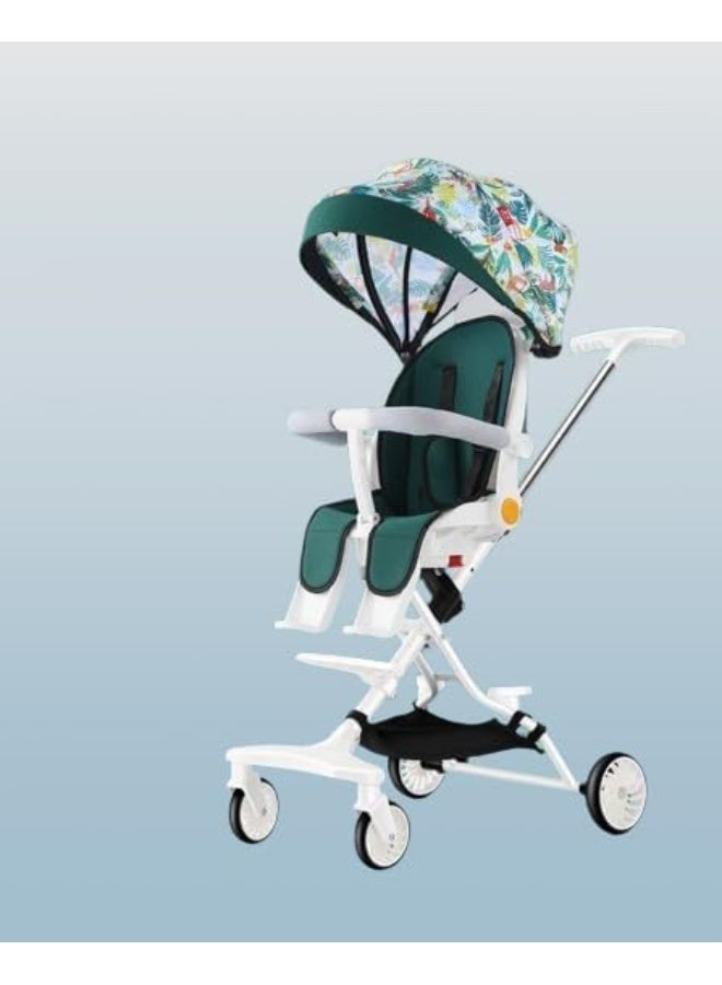 Travel Stroller for Airplane- Portable Compact Airport Stroller - Small Stroller for Toddler Travel - All Terrain Stroller for Toddler Stroller. (white and green) - Image 2