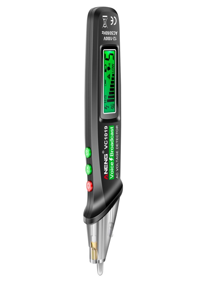 ANENG ANENG VC1019 LCD Digital Test Pen Non-contact Voice Broadcast Tester Pen Sensitivity Adjustable with Indicator Sound/Light Alarm Flashlight - Image 1