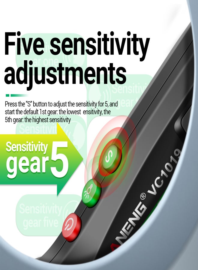 ANENG ANENG VC1019 LCD Digital Test Pen Non-contact Voice Broadcast Tester Pen Sensitivity Adjustable with Indicator Sound/Light Alarm Flashlight - Image 2