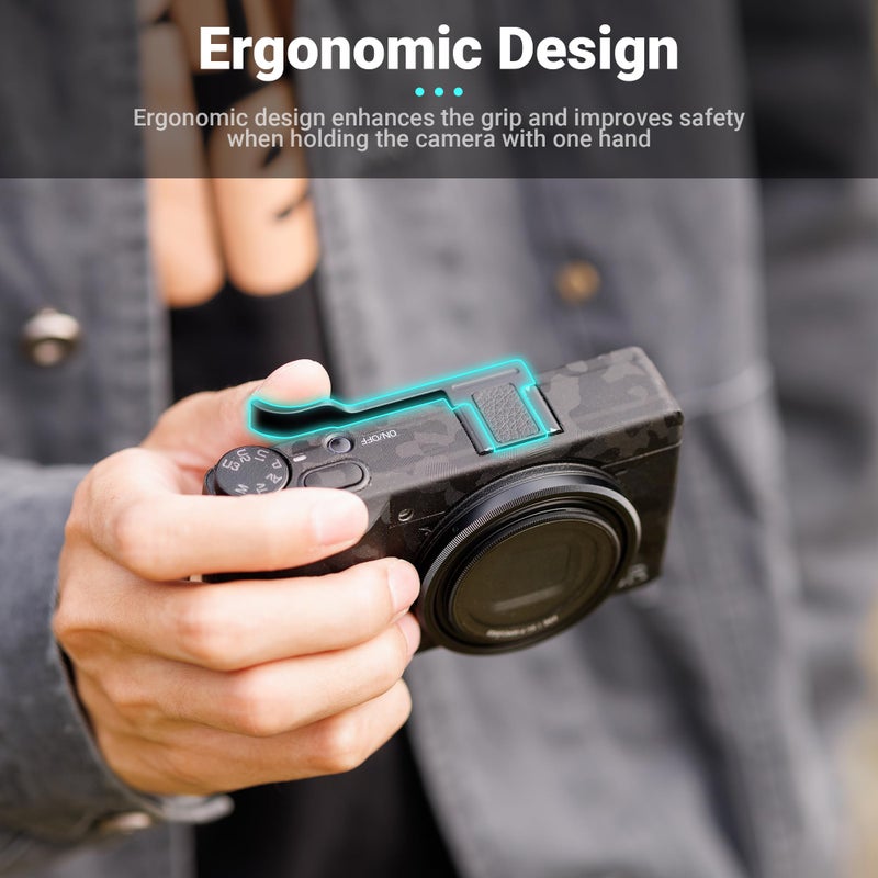 JJC Metal Thumbs Up Grip for Ricoh GR III GR III HDF GR3 HDF GR IIIx GR IIIx HDF GR3x HDF, Hot Shoe Thumb Support for Comfortable & Secure Hold - Image 3